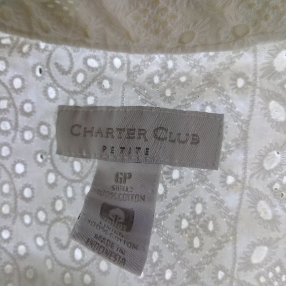Charter Club Dress 6 Petite 100% Cotton - Picture 4 of 5